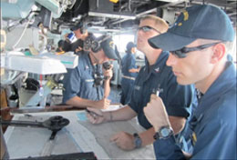 US Navy using navigation skills